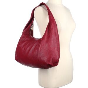 Furla Vibrant Red Leather Hobo Bag